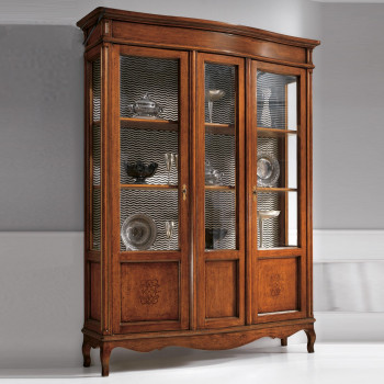 Vetrinetta sagomata schienale tessuto tre ante