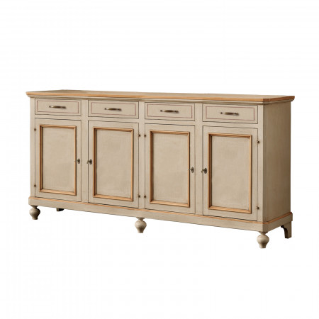 Credenza classica 4 ante legno pioppo profili colorati