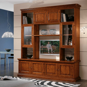 Parete smontabile con 8 ante in legno massello