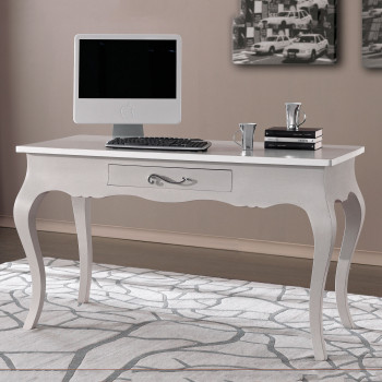 Scrittoio classico con un cassetto, dettaglio gambe sagomate