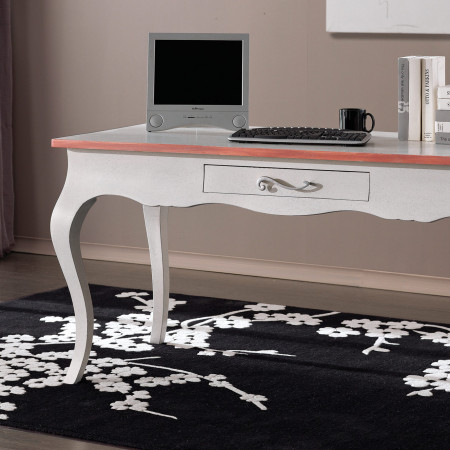 Scrivania classica 160x75 1 cassetto, gambe curve
