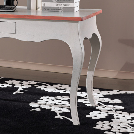 Scrivania classica 160x75 con gambe curvate e cassetto