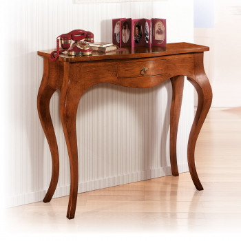 Consolle classica sagomata con gambe curve