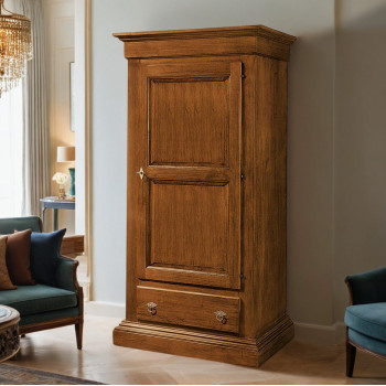 Armadio classico 1 porta 1 cassetto, dettaglio anta a bugne