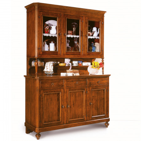 Credenza con vetrina  in legno massello