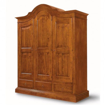 Armadio classico smontabile 3 ante 3 cassetti, dettaglio cornici