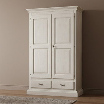 Armadio classico con 2 ante, dettaglio legno pioppo