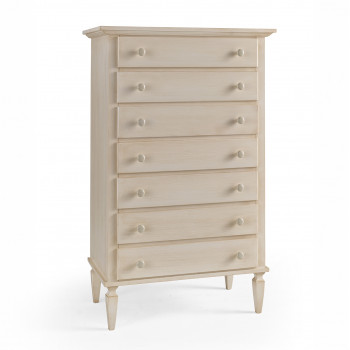 Cassettiera classica in legno con 7 cassetti e cornice sporgente