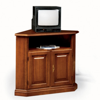 Angolo porta tv a 2 ante con bugne, dettaglio vano aperto