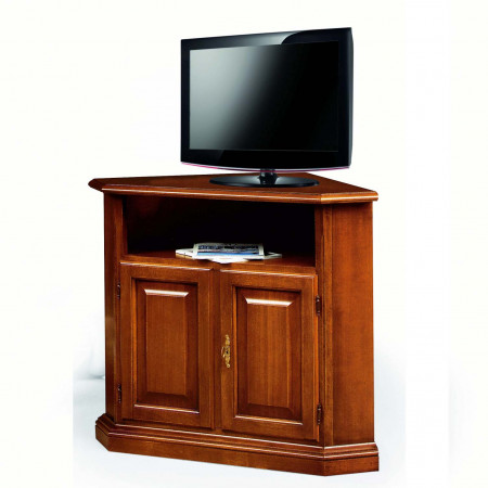 Angolo porta tv a 2 ante con bugne, dettaglio legno