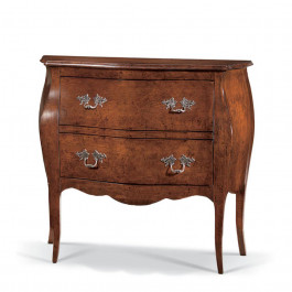 Comodino 2 cassetti in legno multistrati accanto a fiori bianchi
