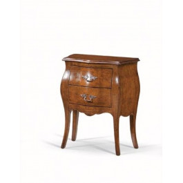 Comodino bombato in legno massello