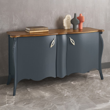 Credenzina 2 ante sagomate con intagli floreali dettagli gamba