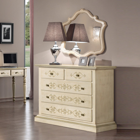 Specchiera classica con cornice sagomata in legno massello