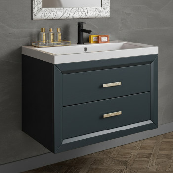 Mobile bagno con 2 cassetti in legno e lavabo