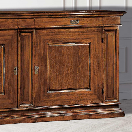 Credenza 2 ante grandi e 2 cassetti, dettaglio legno massello