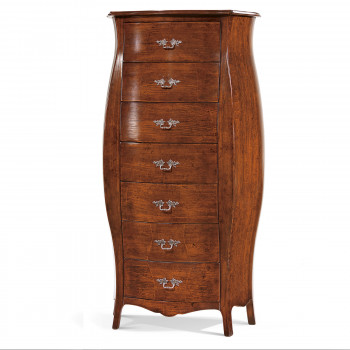 Cassettiera in legno multistrati con sette cassetti