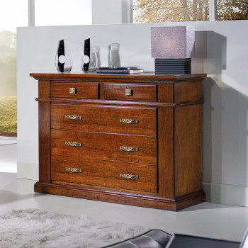 Como' 5 cassetti con fianchi lisci, top sporgente