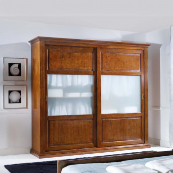 Armadio 2 ante scorrevoli con vetri satinati