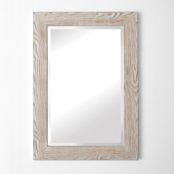 Specchiera rettangolare sabbiata in massello di abete