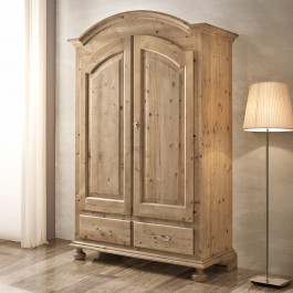 Armadio in legno massello di abete con 2 ante e 2 cassetti Armadio in legno massello di abete con 2 ante e 2 cassetti