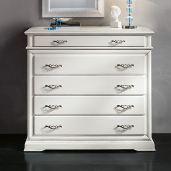 Comò classico con ribalta, dettaglio maniglie