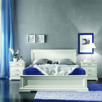 Letto classico in legno massello con testata incorniciata