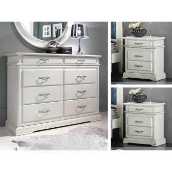 Gruppo comò lui e lei con maniglie lavorate