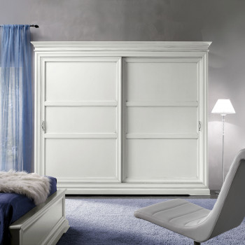 Armadio 2 a scorrevoli e cassettiera, dettaglio frontale