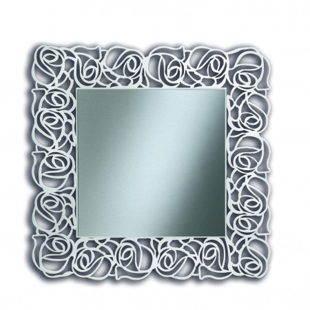 Specchio quadrato con cornice traforata