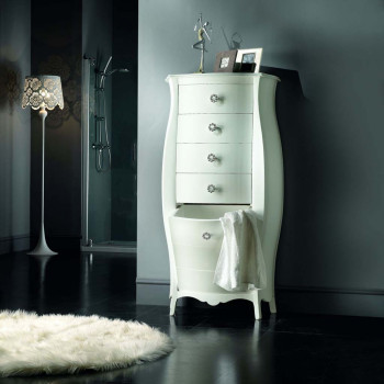 Cassettiera con maniglia swarovski, dettaglio frontale