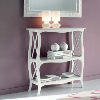 Etajere classica in legno laccata con dettaglio fianchi