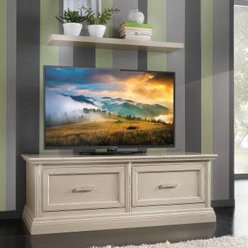 Base 2 cassetti in frassino con TV ambientata