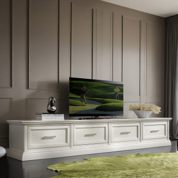 Base 4 cassetti smontabile, dettaglio cassetti frassino