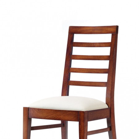 Sedia con 4 stecche imbottita, dettaglio del legno