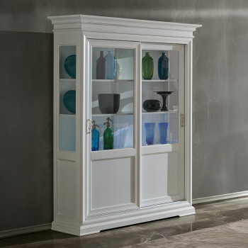 Vetrina 2 ante scorrevoli smontabile, dettaglio frontale