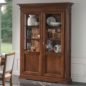 Vetrina smontabile classica, dettagli in legno massello