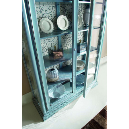 Vetrina contemporanea smontabile con ripiani decorativi