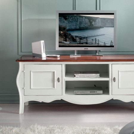 Cassapanca 2 porte porta TV, dettagli gambe curve