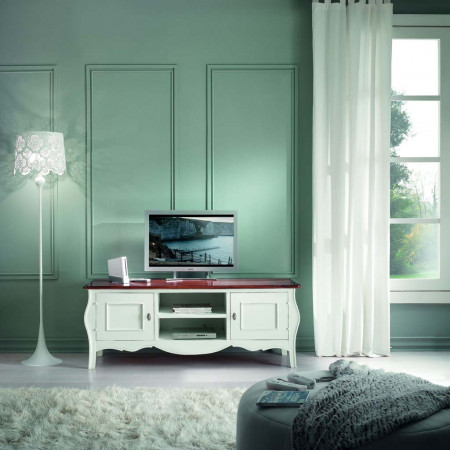 Cassapanca 2 porte porta tv con spalle sagomate
