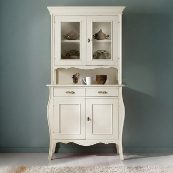 Vetrina contemporanea con porte a vetro, finitura laccata