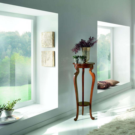 Portavaso shabby in legno massello con gambe sagomate