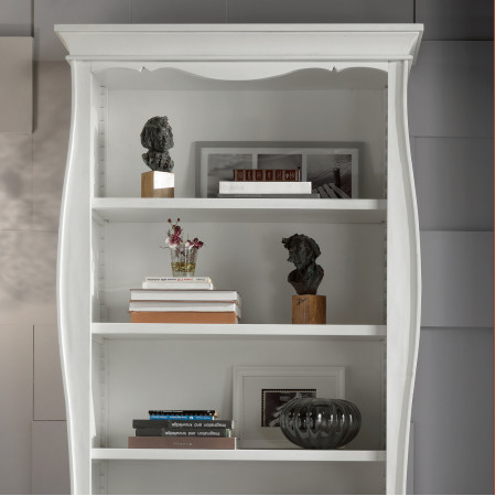 Libreria 2 cassetti con spalle sagomate e decorazioni