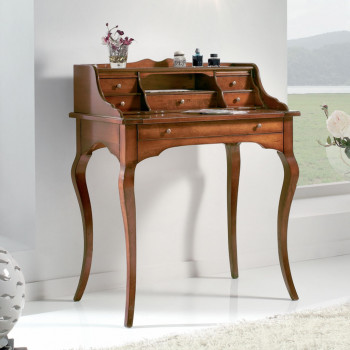 Scrittoio 6 cassetti con tiretto e gambe curve