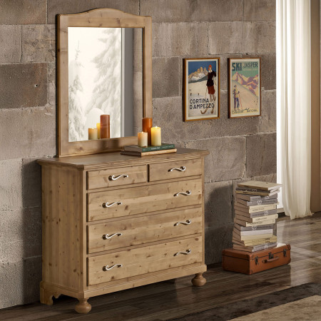 Specchiera classica in legno di abete