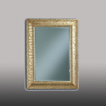 Specchiera dorata con vetro molato, dettaglio cornice