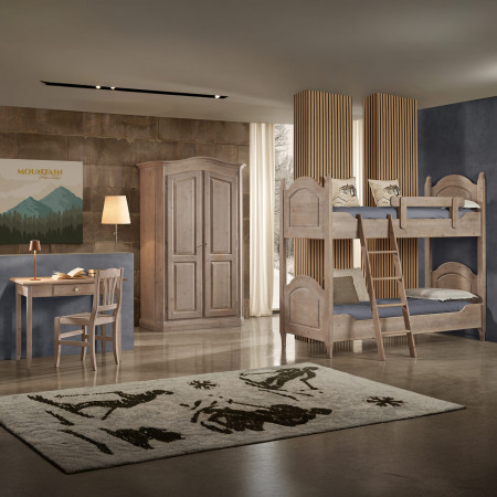 Scrittoio in legno massello di abete con 1 cassetto