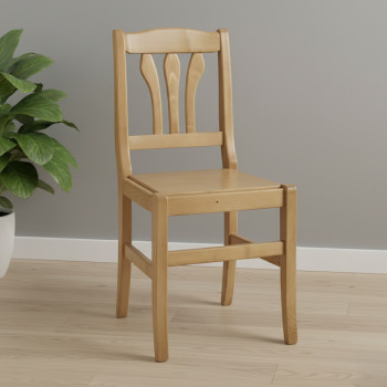 Sedia in massello di abete con fondo in legno