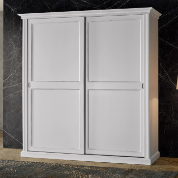 Armadio 2 ante scorrevoli fianchi lisci, legno noce