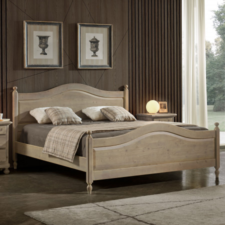 Letto 2 piazze in legno massello di abete